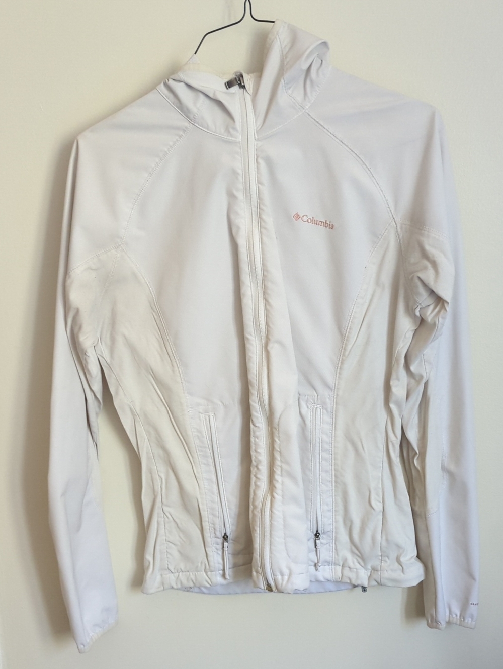 Columbia White Hooded Full-Zip Jacket